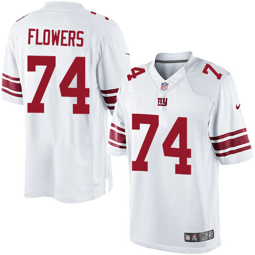 Youth Elite Ereck Flowers Nike Jersey White Road - #74 NFL New York Giants